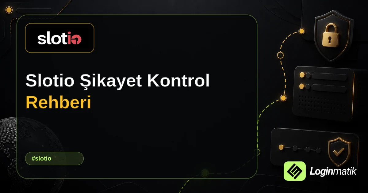 Slotio Şikayet Kontrol Rehberi - Slotio Loginmatik rehber görseli